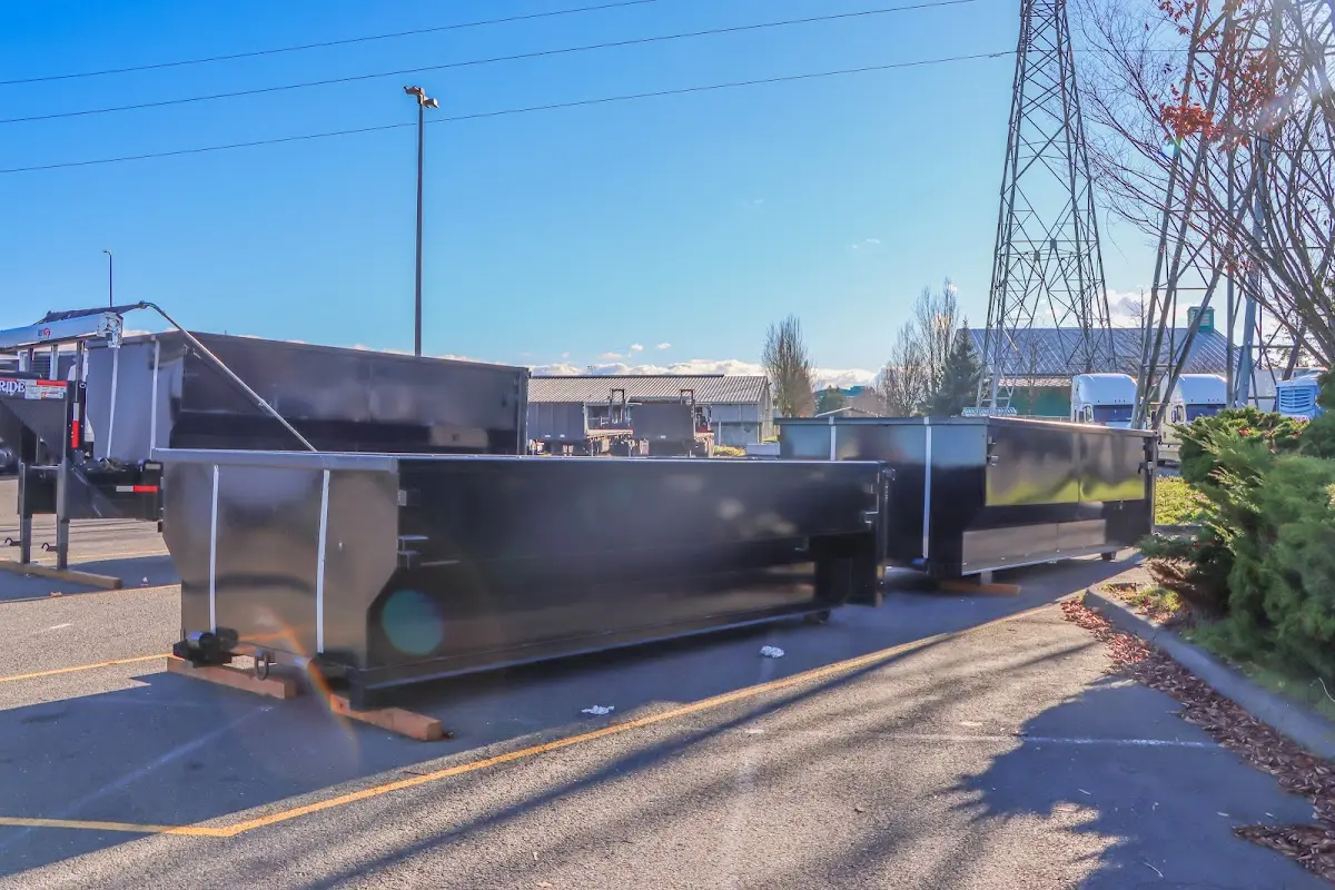 Roll-off dumpster ready for waste disposal at job site for Residential Dumpster Rental in Kearney